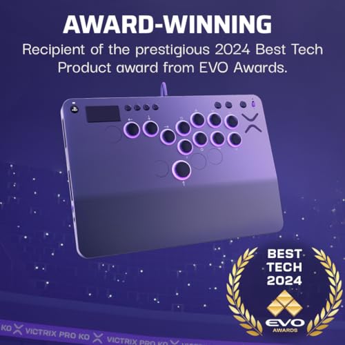 Turtle Beach Victrix Pro KO Leverless All Button Fight Stick for PlayStation 5, Officially Licensed PS5|PS4, Windows 10/11 PC, Customizable eSports Tournament Ready Controller, Gray