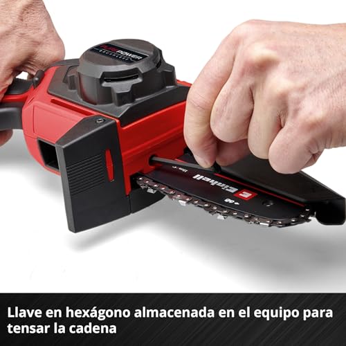 Motosierra para ramas con batería GE-PS 18/15 Li Bag Kit Power X-Change de Einhell (18 V, Brushless, longitud de corte 12,5 cm, incl. batería 2,5 Ah, cargador, cadena de repuesto, bolsa Einhell 45/29)