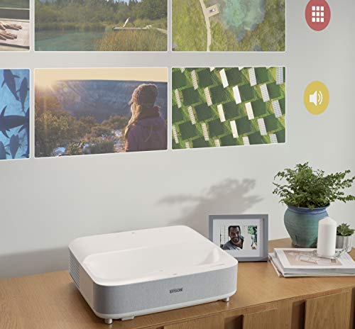 Epson EpiqVision Ultra EH-LS300W, TV Proyector Láser FullHD 1080p de UltraCorta Distancia con Android TV y Sonido by Yamaha
