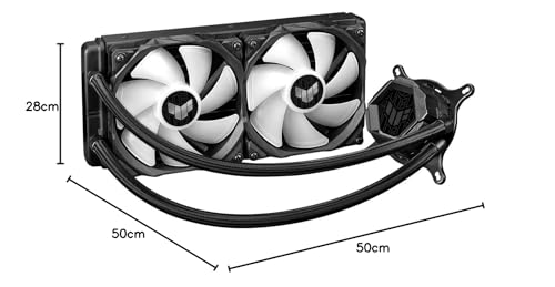 TUF Gaming LC 240 ARGB - Sistema de refrigeración líquida todo en uno con Aura Sync y dos ventiladores de radiador TUF ARGB de 120 mm
