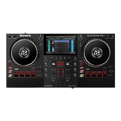 Numark Mixstream Pro+ Controlador DJ, separación de stems, 2 decks, streaming por wifi, mezclador, pantalla táctil 7" y altavoces; Serato y Virtual DJ