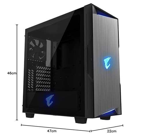 Gigabyte AORUS C300 Glass Midi-Tower Negro - Caja de Ordenador (Midi-Tower, PC, Vidrio, De plástico, Acero, ATX,Micro-ATX,Mini-ITX, Negro, Juego)