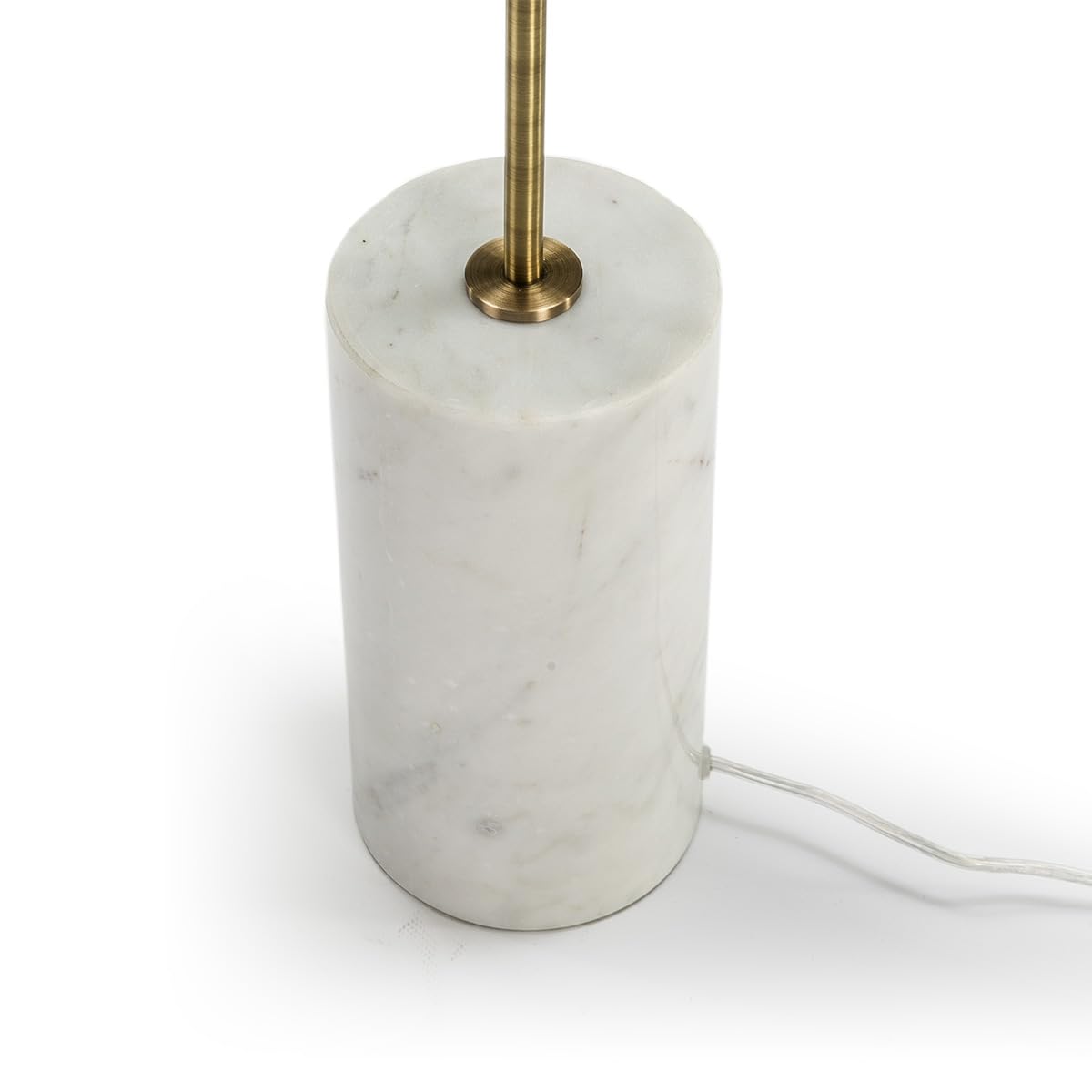 LAMPARA DE PIE 30X12X167 MARMOL BLANCO/METAL DORADO