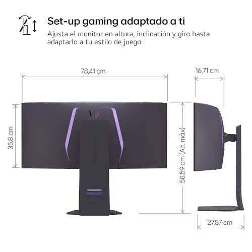 LG 34GS95QE-B - Monitor Gaming Ultragear Curvo, 34", OLED WQHD (3440 x 1440), Curvatura 800R, 240 Hz, 0.03 ms, AMD FreeSync Premium Pro, Acabado Anti-Glare, Negro