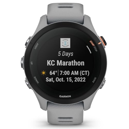 Garmin Forerunner® 255S, Reloj Inteligente GPS más pequeño, información Avanzada, batería de Larga duración, Gris Polvo