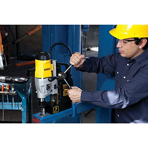 DeWalt DWE1622K-QS Columna electromagnética con taladro morse 1200W 50 mm, Negro y amarillo