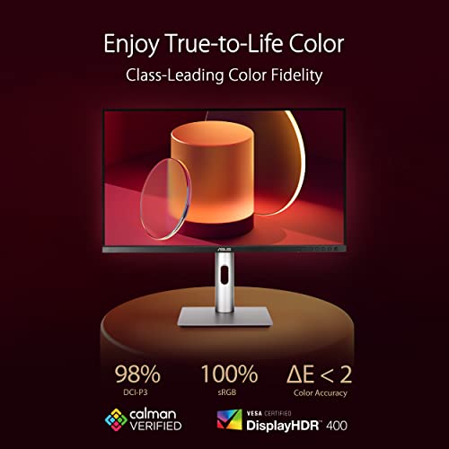 ASUS ProArt Display PA329CRV - Monitor Profesional de 31.5 Pulgadas, IPS, 4K UHD 3840 x 2160, 98% DCI-P3, Calman, USB-C 96 W, VESA DisplayHDR 400, Soporte ergonómico, sostenibilidad ecológica
