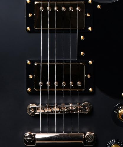 Santana Draco Standard DB - Guitarra eléctrica, modelo SG, 2 x humbuckers Hot PAF, Negro oscuro