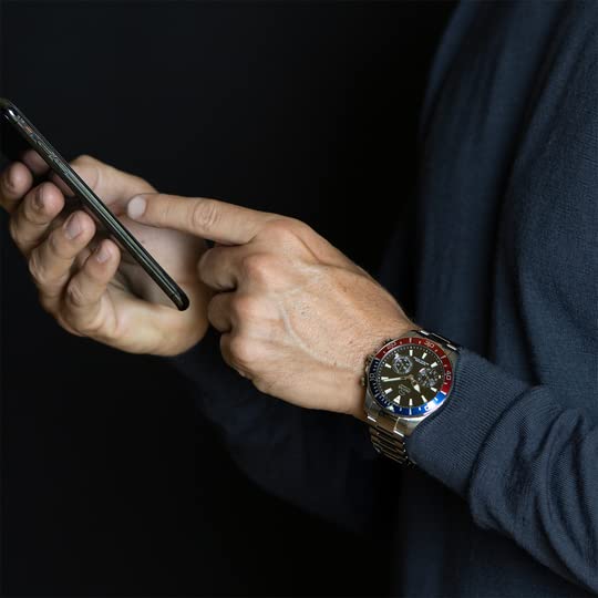 JAGUAR Reloj Modelo J888/4 de la colección Connected, Caja de 45,7 mm Negro con Correa de Acero para Caballero