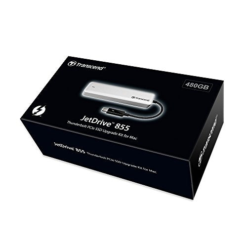 Transcend JetDrive 855 Interno SSD 480 GB para Macbook PCIexpress Gen3 x4 NVMe (Kit con Cubierta Externo Thunderbolt, Funda y Destornillador) TS480GJDM855