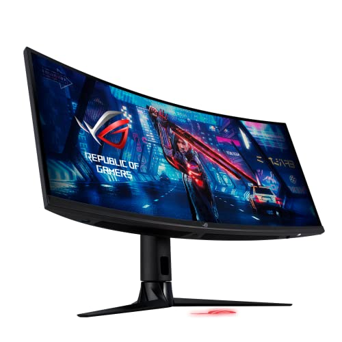 ASUS ROG Strix XG349C - Monitor de Gaming Curvo 34 Pulgadas, UWQHD (3440 x 1440, OC. a 180 Hz, 1 ms MPRT, Extreme Low Motion Blur Sync, USB de Tipo C, 135% sRGB, G-Sync, DisplayHDR 400), Negro