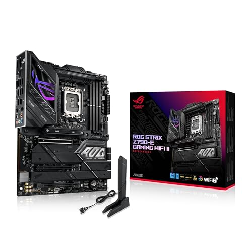 ASUS ROG Strix Z790-E Gaming WiFi II Intel Z790 Placa Base (LGA 1700 ATX, 18+1 etapas de Potencia, DDR5, 5 Ranuras M.2 con disipadores, PCIe 5.0, WiFi 7, USB 20Gbps y Aura Sync RGB)