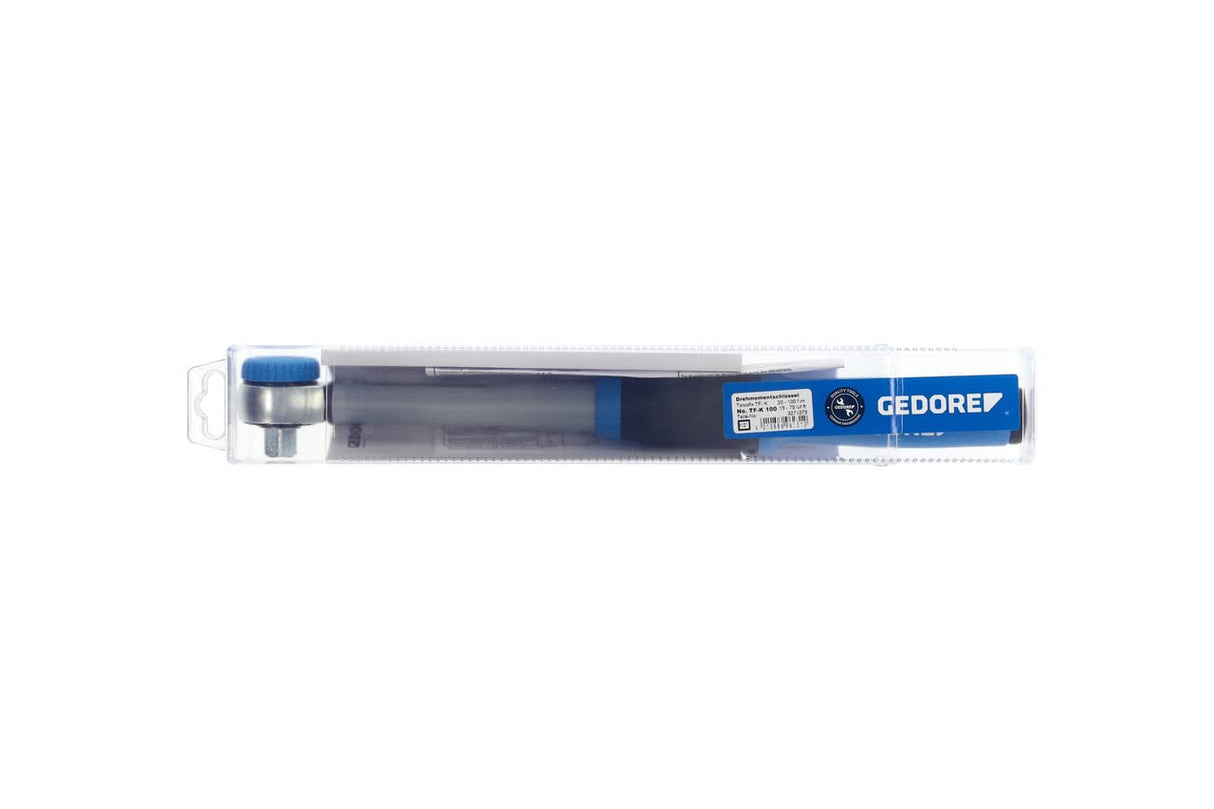GEDORE Llave dinamométrica con cuadradillo de accionamiento, 1/2", Reversible, Escala de ajuste, 20-100 Nm, Longitud 403,2 mm, TF-K100
