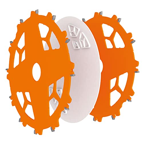 CMT 230.312.08M Juego de cuchillas encastradas (Dado 8in) HW D=203 B=30 Z12 FTGATB PTFE, Naranja.