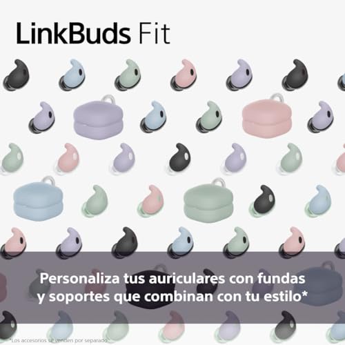 Sony LinkBuds Fit – Auriculares Bluetooth True Wireless con Noise Cancelling - Cómodos Todo el día, IPX4, Hi-Res Audio, Ambient Sound Mode, 21 h autonomía, conexión multipunto, iOS y Android - Blanco
