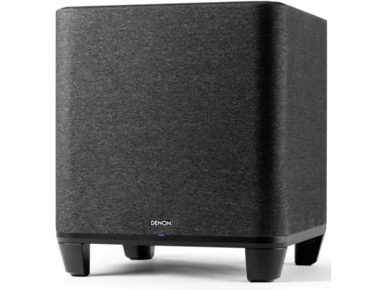 DENON Subwoofer inalámbrico con HEOS Integrado, WiFi, Amplificador de Clase D, Caja de Graves de 8 Pulgadas para Cine en casa y música, Negro