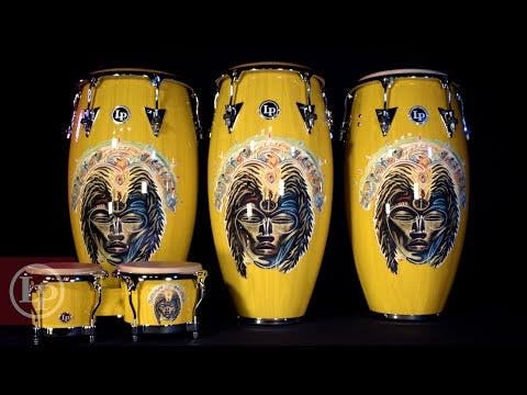 Latin Percussion Conga Santana Africa Speaks Conga 11 3/4" LP559X-SAS, Amarillo vibrante, Hardware cromado