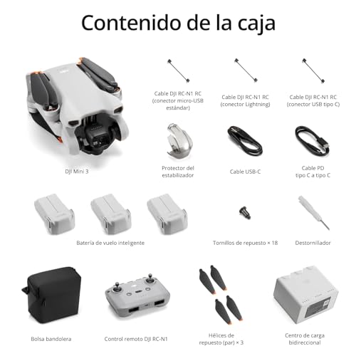 DJI Pack Mini 3 Vuela Más – Dron Mini con cámara y mando a distancia, ligero y plegable con vídeo 4K HDR, 38 min de tiempo de vuelo, Grabación vertical y funciones inteligentes