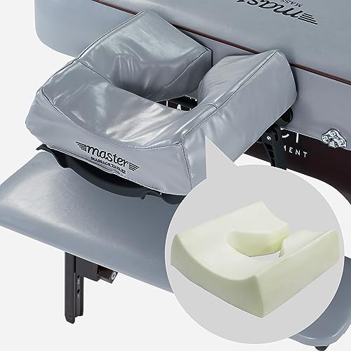 Master Massage Juego de Cama Plegable, Banco de Masaje, portátil, de Madera Maciza y Bolsa de Transporte, Color Gris Paloma con cojín Musical, Altavoz Bluetooth, 76 cm