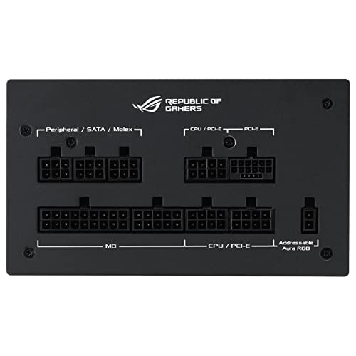 ROG Strix 750W Gold Aura Edition - Fuente de alimentación modular (80+ Gold, ATX 3.0, Lambda A++, compatible con PCIe Gen 5.0, ventilador Axial-tech, Aura Sync, 10 años de garantía)