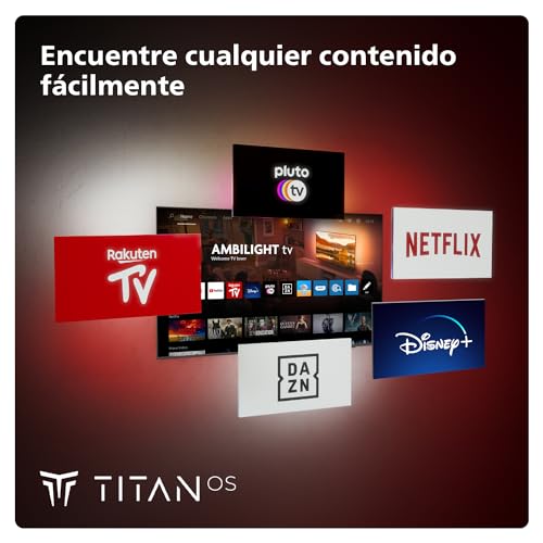 Philips Ambilight 55OLED769: Smart TV 4K OLED - Pantalla de 55 Pulgadas con P5 AI Picture, Titan OS, Dolby Vision y Dolby Atmos Sound, Funciona con Alexa y Asistente de Google - Marco Metálico