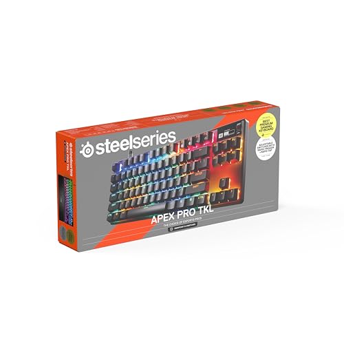 SteelSeries Apex Pro TKL Gen 3 - Teclado Mecanico Gaming - HyperMagnetic Interruptores OmniPoint 3.0 - Accionamiento Ajustable - Rapid Trigger - Preajustes - Rapid Tap - RGB - OLED - UK QWERTY