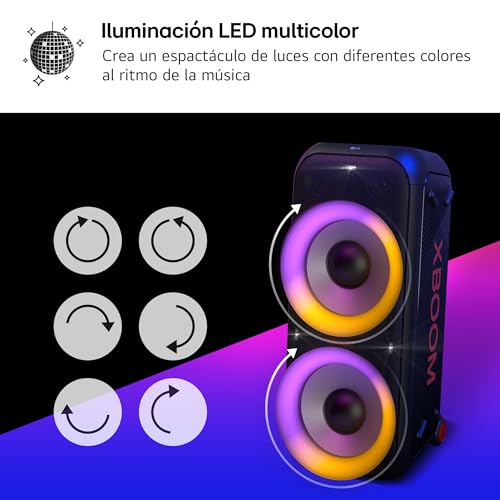 LG XBOOM La Bestia XL9T - Altavoz de Gran Potencia, Bluetooth, USB, Funciones DJ, Karaoke, Iluminación LED, Amplia Conectividad, 2 Altavoces, Negro