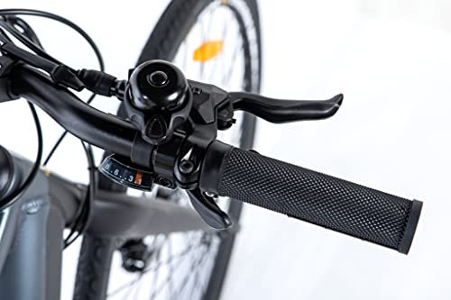Moma Bikes E-ROAD28, Full Shimano Altus 8v, Frenos de Disco Hidráulicos, Batería Litio Samsung integrada y Extraible de 36V 10Ah