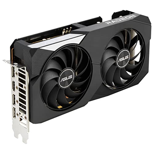 ASUS Dual AMD Radeon RX 6600 XT OC Edition 8GB GDDR6 - Tarjeta Gráfica Gaming (AMD RDNA 2, PCIe 4.0, 8GB GDDR6, HDMI 2.1, DisplayPort 1.4a, Ventilador Axial-Tech Design, Tecnología 0db)