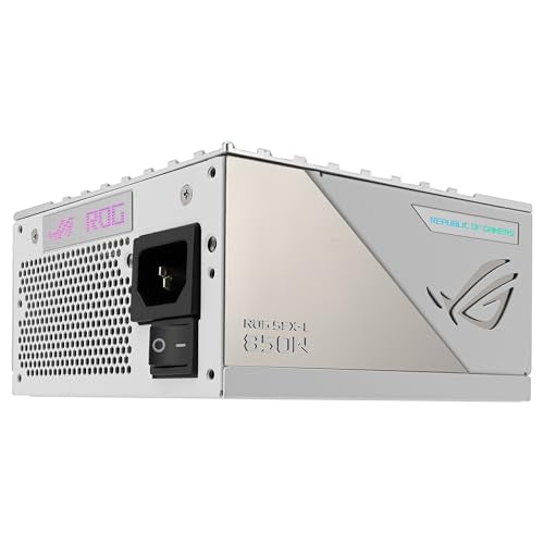 Asus ROG Loki SFX-L 850W Platinum White Edition Fuente de Alimentación Modular (80+ Platinum, Ventilador ARGB PWM de 120 mm, Aura Sync, Compatible con ATX 3.1, PCIe 5.1, 10 Años de Protección)