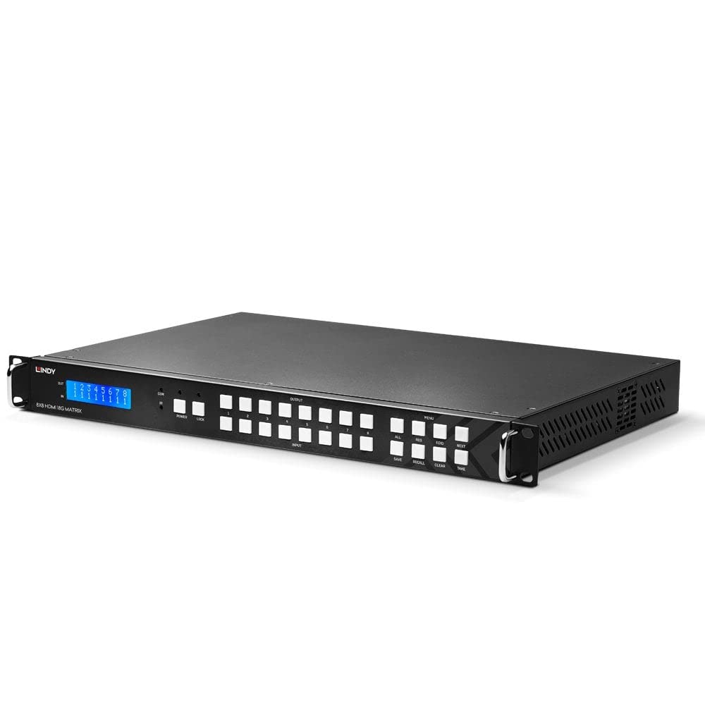 LINDY Matriz de vídeo 8x8 HDMI 18G con Escalador para Pared de Pantalla