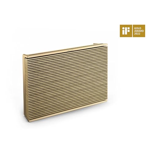 Bang & Olufsen Beosound Level Altavoz Inalámbrico Bluetooth Portátil y WiFi, El Primer Altavoz Certificado de Diseño Regenerativo Cradle to Cradle, IP54, Hasta 16 Horas de Batería Gold Tone/Wood