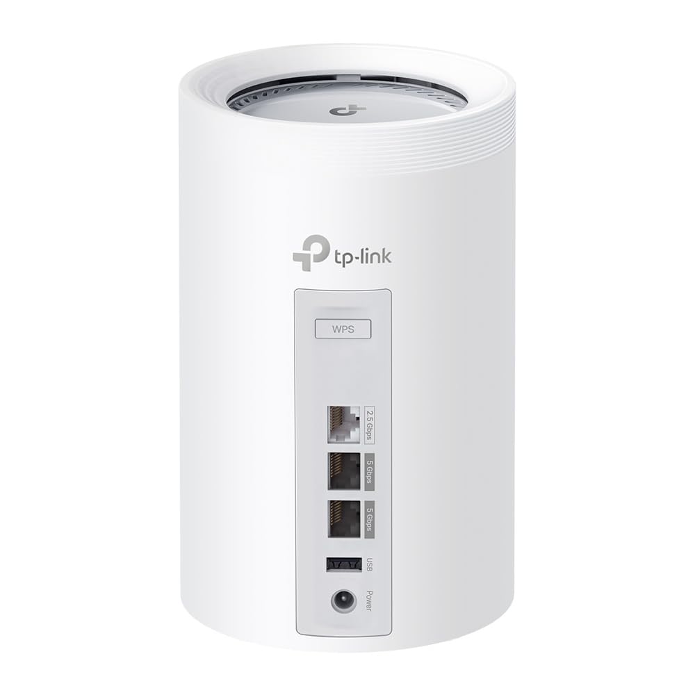 TP-Link WiFi 7 Deco BE65 Pro Mesh WiFi, BE 9300Mbps Tri-Band, Canales 320MHz, 2 Puertos 5Gbps, Puerto 2,5Gbps, Alexa, HomeShield, MLO, Funciona con Cualquier ISP y módem, 4 Antenas internas, 1pack