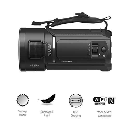 Panasonic HC-V785EG-K Full HD Videocámara (Full HD Video, 20x Optical Zoom, Estabilización de Imagen, WiFi, Slow Motion), Negro