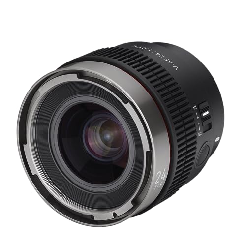 Samyang V-AF 24mm T1, 9 FE para Sony E Lente de video Lente de enfoque automático Lente de cine 8K Soporte Interruptor personalizado y botón 23343 Negro