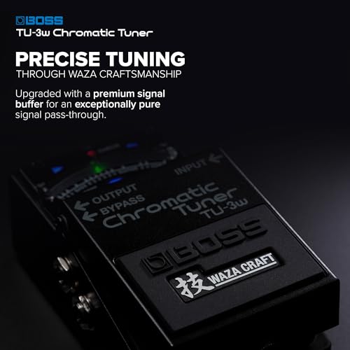 Afinador de suelo cromático BOSS TU-3W con innovación y técnica Waza | Excelente afinador de pedalera para guitarra y bajo | Circuito rediseñado con bypass con buffer o true seleccionable