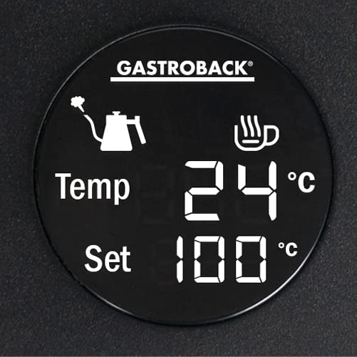 GASTROBACK Hervidor de agua de diseño Pour Over Advanced #42329 + filtro de porcelana (1 x 1), color negro