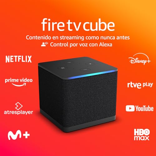 Amazon Fire TV Cube (Última generación) | Reproductor multimedia en streaming con control por voz a través de Alexa, Wi-Fi 6E y Ultra HD 4K