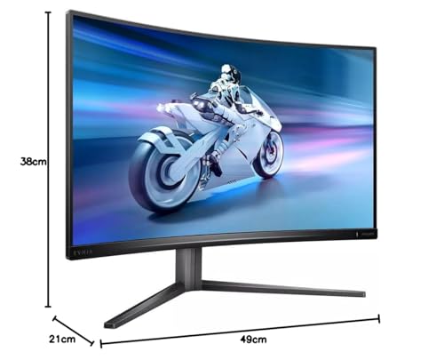 Philips Evnia - 32M2C5500W - Monitor Curvo QHD de 32 Pulgadas para Juegos, 240 Hz, VA, 0,5 ms, HDR400, AMD FreeSync Pro, Ajuste de Altura, USB HUB (2560 x 1440 - HDMI 2.0 / DP 1.4 / USB 3.2)