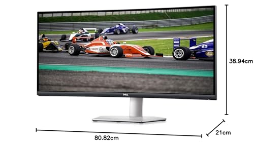 Dell S3422DW 34" WQHD (3440x1440) 21:9 1800R Monitor Curvo, 100Hz, VA, 4ms, AMD Radeon FreeSync, Altavoces Integrados, DisplayPort, 2x HDMI, 3x USB, Plata