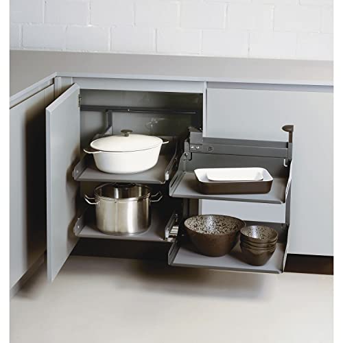 PEKA 300.0580.43 Libell Magic Corner Comfort, dirección Derecha Softstop KB 900 mm, Acero Antracita, Plata