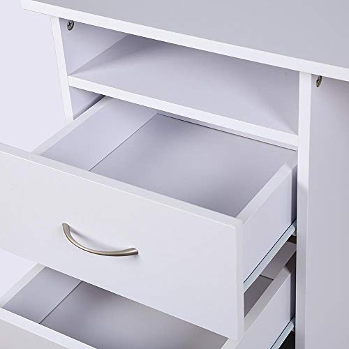 BAKAJI Escritorio con cajonera de 3 cajones + Estante Abierto, Mesa de Trabajo para Ordenador de Madera MDF para decoración de casa, Oficina, Dormitorio, diseño Moderno, tamaño 120 x 51 x 72 cm