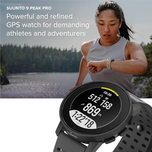 Suunto 9 Peak Reloj deportivo GPS con batería de larga duración y medición de frecuencia cardiaca en la muñeca