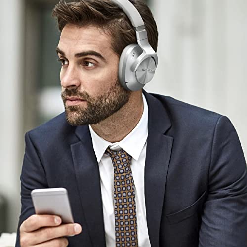 Technics EAH-A800E-S Auriculares Inalámbricos Bluetooth Over Ear, con Cancelación de Ruido y Micrófono, Hasta 50 Horas de Reproducción, Plata