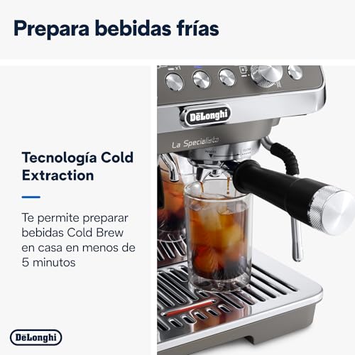 De'Longhi La Specialista Arte Evo EC9255.T, Máquina de Café Espresso, con Función Cold Brew, con Jarra de Leche Profesional, Sensor Grinding Technology, Incluido Kit de Barista, 1550W, Titanio