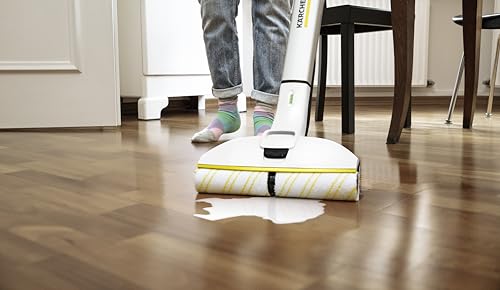 Kärcher Fregona eléctrica EWM 2, fregona sin cable con 2 rodillos giratorios de microfibra, duración de la batería: aprox. 20 min, área de cobertura por carga de batería: aprox. 60 m²