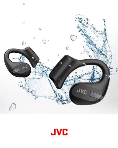 JVC Auriculares Inalámbricos Deportivos 38h de Batería, Sonido, Oido Abierto, Resistentes al Agua IPX4, Doble Micro, Ideales para el Deporte, Cascos para Correr