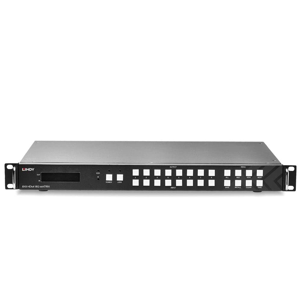 LINDY Matriz de vídeo 8x8 HDMI 18G con Escalador para Pared de Pantalla