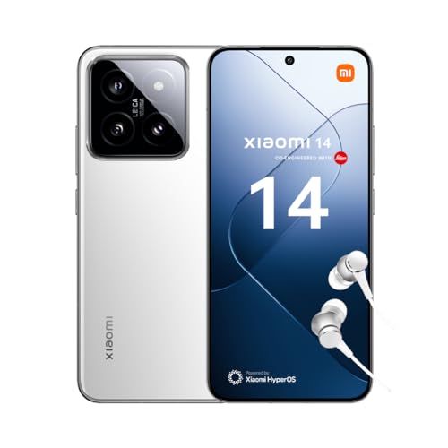 Xiaomi 14 – Smartphone de 12+512 GB, Lentes Leica Summilux, Snapdragon 8 Gen 3, Pantalla AMOLED 6.36'' 120Hz, HyperCharge 90W, Blanco (Versión ES)