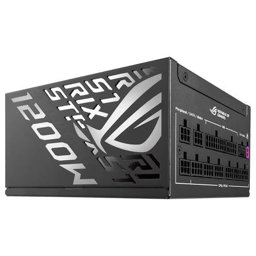 ASUS ROG Strix 1200W Platinum - Fuente de alimentación Totalmente Modular, 80 Plus Platinum, ATX 3.1, GAN MOSFET, GPU-First Intelligent Voltage Stabilizer, 10 años de Cobertura